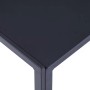 Detailansicht der blauen Tischplatte mit Metallgestell der vidaXL Essgruppe.