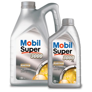 Mobil Super 3000 5W-40 Motoröl, 1 Liter Gebinde. Öl für ausgezeichnete Motorsauberkeit.