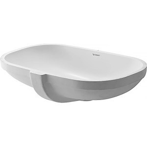 Duravit D-Code Einbauwaschbecken, 52,5 cm, mit Überlauf, aus Sanitärkeramik, in Weiß.