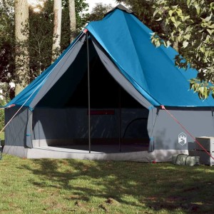 vidaXL Tipi-Familienzelt 10 Personen Blau Wasserdicht 94595