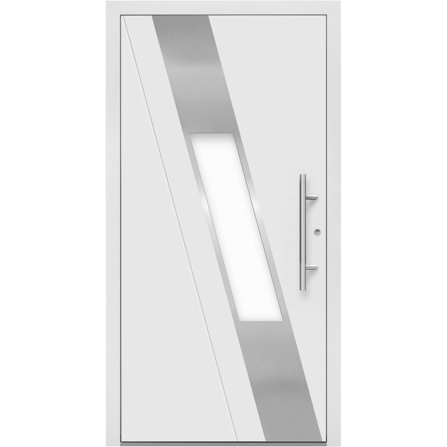 Aluminium-Haustür Moderno M540/P 110 cm x 210 cm Weiß Anschlag Rechts