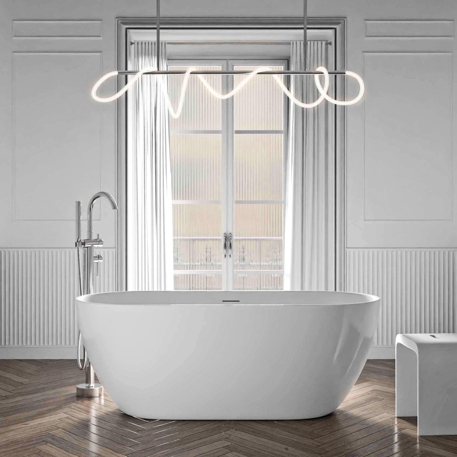 Bernstein Freistehende Badewanne JAZZ PLUS 2.0 Acryl Weiß Glänzend 180x80x5 günstig online kaufen