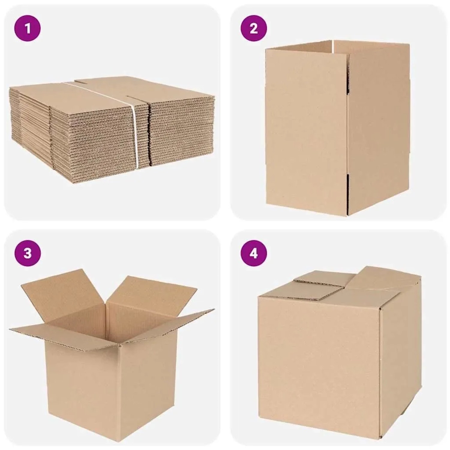 vidaXL Faltbox mit Speicher 50 Stk Natur 20 x 20 x 20 cm Karton 4106564_6