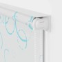 vidaXL Duschrollo 100x240 cm mit blauem Blasenmuster, aufgerollt.