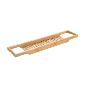 WENKO Badewannenablage Bambusa aus Bambus, Badewannenbrett für Badutensilien.