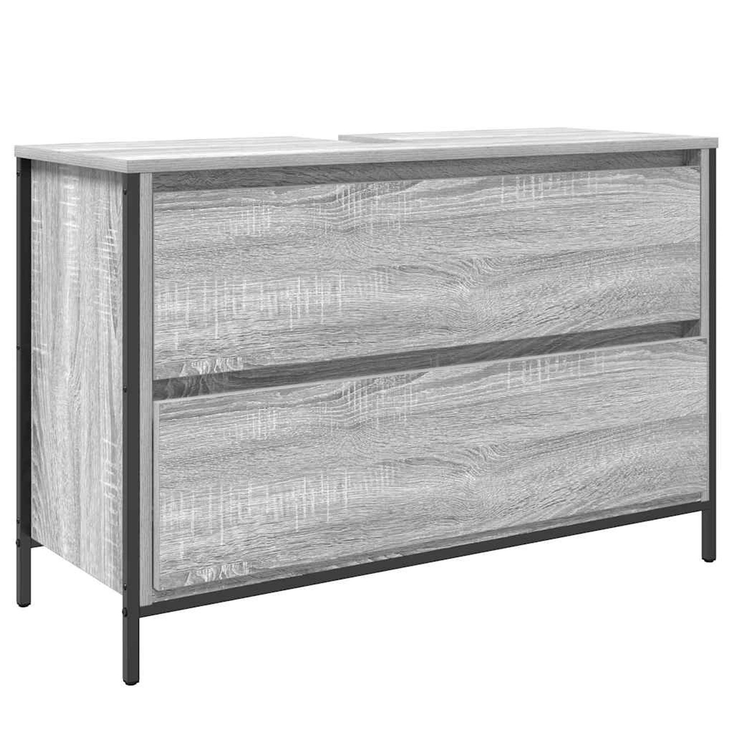 vidaXL Waschbeckenunterschrank mit Schubladen Grau Sonoma 90x34,5x60cm 8618 günstig online kaufen