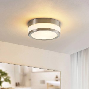 Lindby Deckenlampe Flavi 9620632 Spritzwassergeschützt Modern in Alu aus Metall 2-flammig E27 Badezimmerleuchte