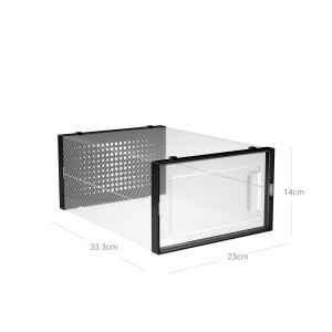 Songmics Schuhkarton, transparent/schwarz, 23x33,3x14 cm, zur Schuhaufbewahrung.