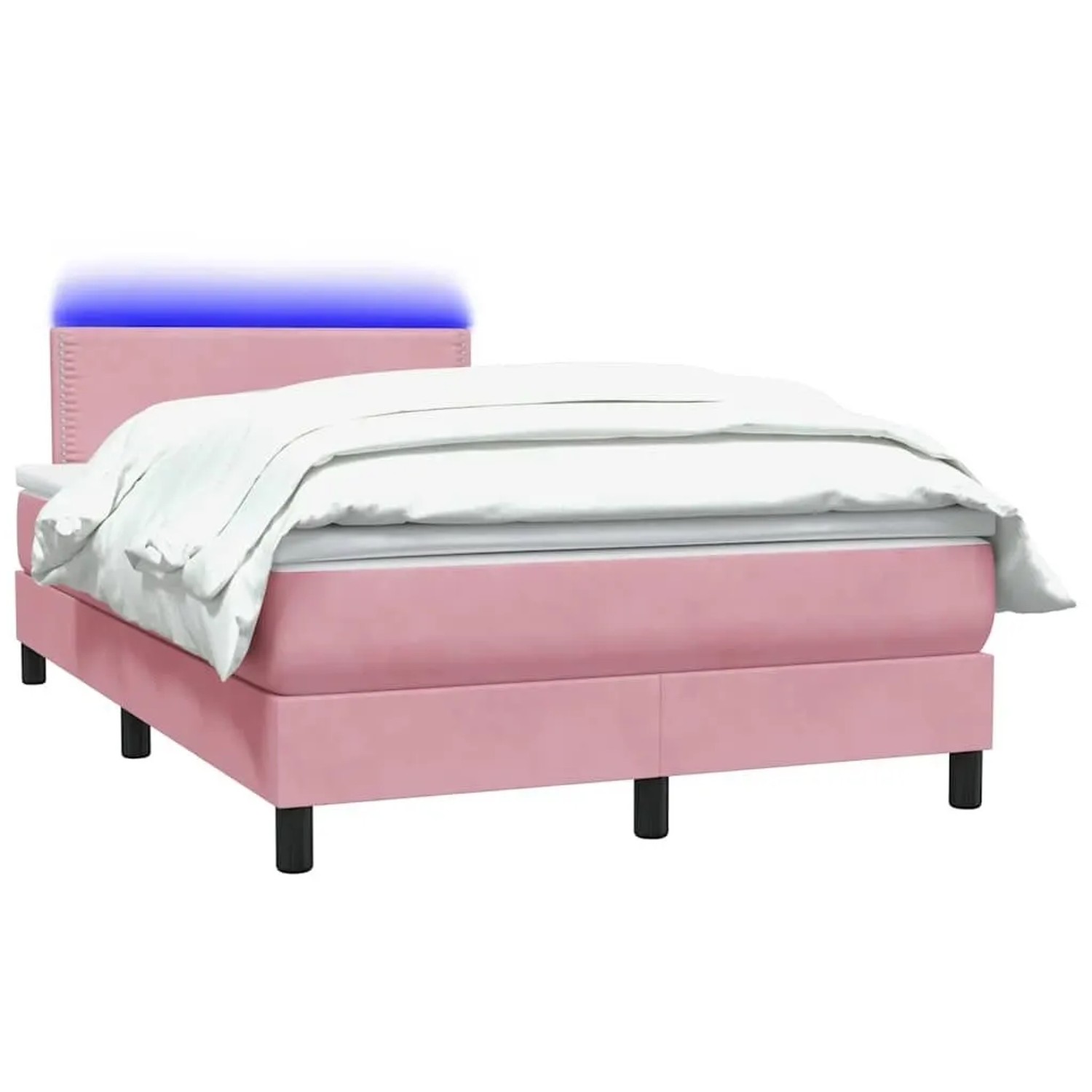 vidaXL Boxspringbett mit Matratze & LED Rosa 120x220 cm Samt 3316832 günstig online kaufen