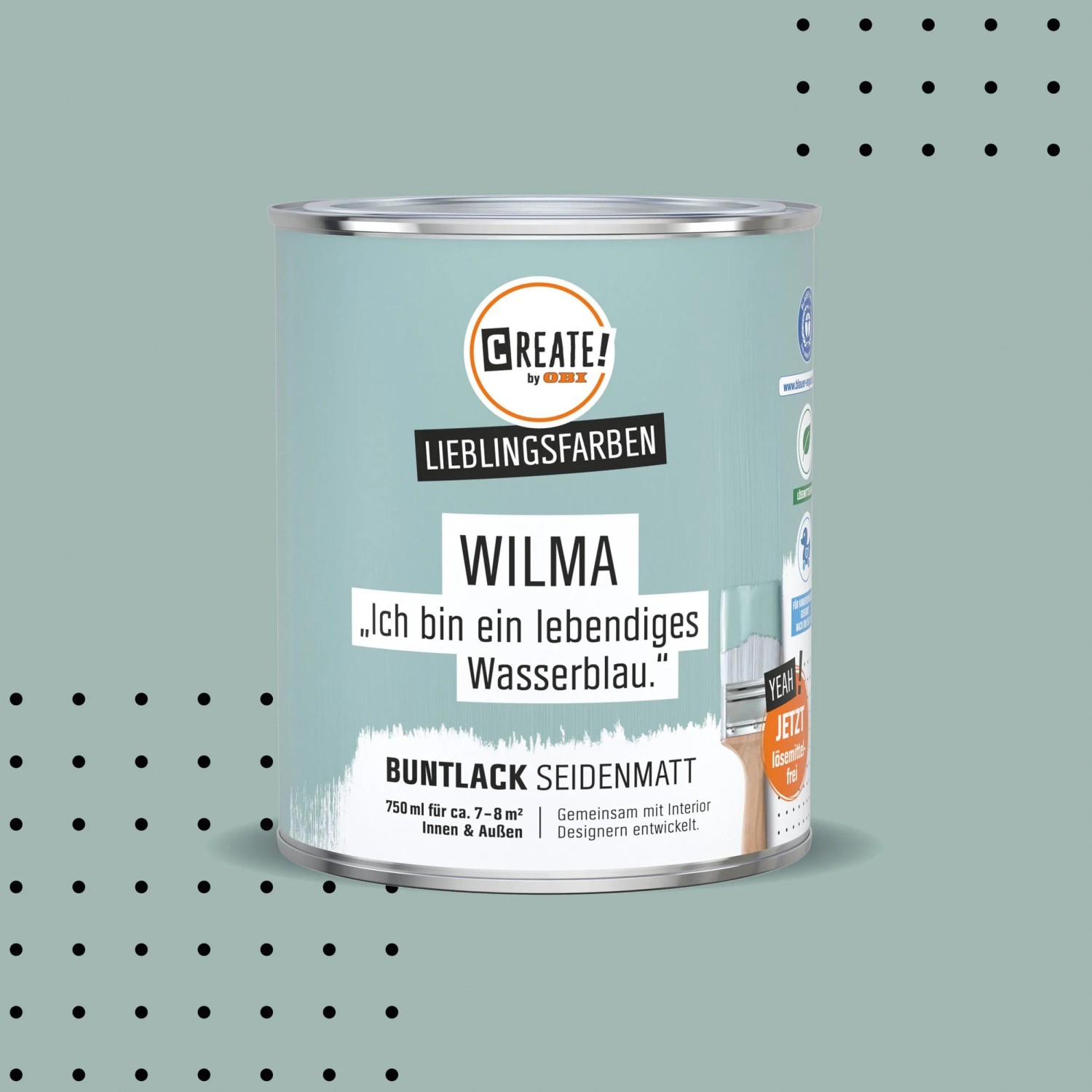 CREATE! by OBI Buntlack Lieblingsfarbe Wilma Wasserblau Seidenmatt 0,75 l