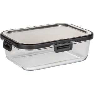 Wenko Glas Frischhaltedose Steel Black Outdoor Kitchen, 1 Liter, mit Edelstahldeckel.