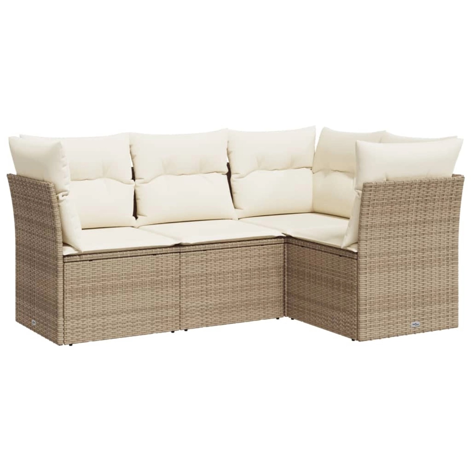 vidaXL 4-Tlg Garten-Sofagarnitur mit Kissen Beige Poly Rattan 3217578 günstig online kaufen