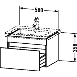 Duravit DuraStyle Waschbeckenunterschrank, weiß matt, 58 cm breit. Badezimmermöbel mit Schublade.