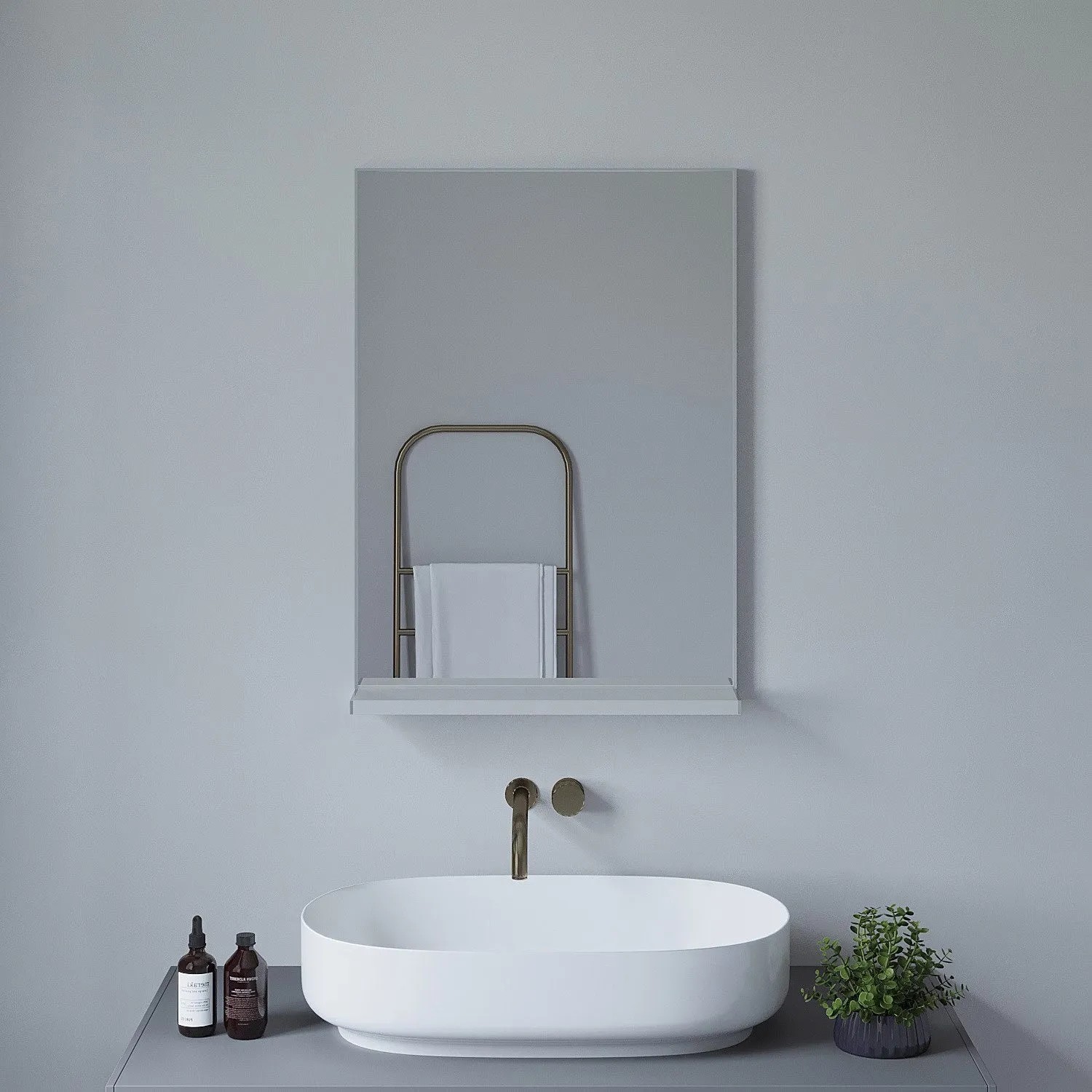 AQUABATOS Badezimmerspiegel mit Ablage Rechteckig 50 x 70 cm kaufen bei OBI