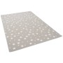 Grauer Kinderteppich mit Sternenmuster, 80x160 cm, ideal zum Spielen.