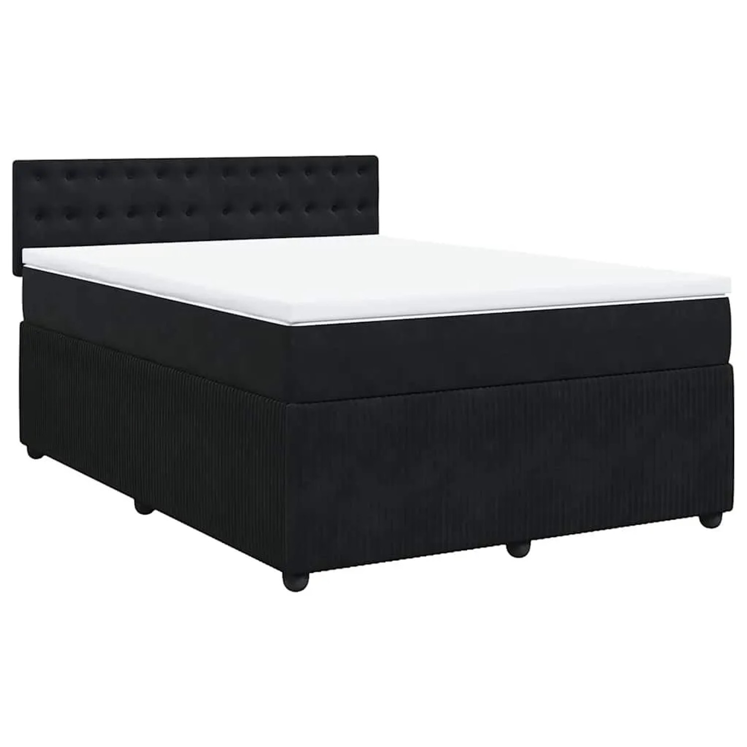 vidaXL Boxspringbett mit Matratze Schwarz 140x190 cm Samt 3287748 günstig online kaufen