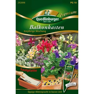 Quedlinburger Balkonkastenmischung Saatplatte mit bunter Blumenmischung für Balkonkästen.