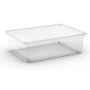 Transparente PROREGAL Aufbewahrungsbox HIPPO mit Deckel, 27 Liter, 55x39x16 cm – ideal für Ordnung.