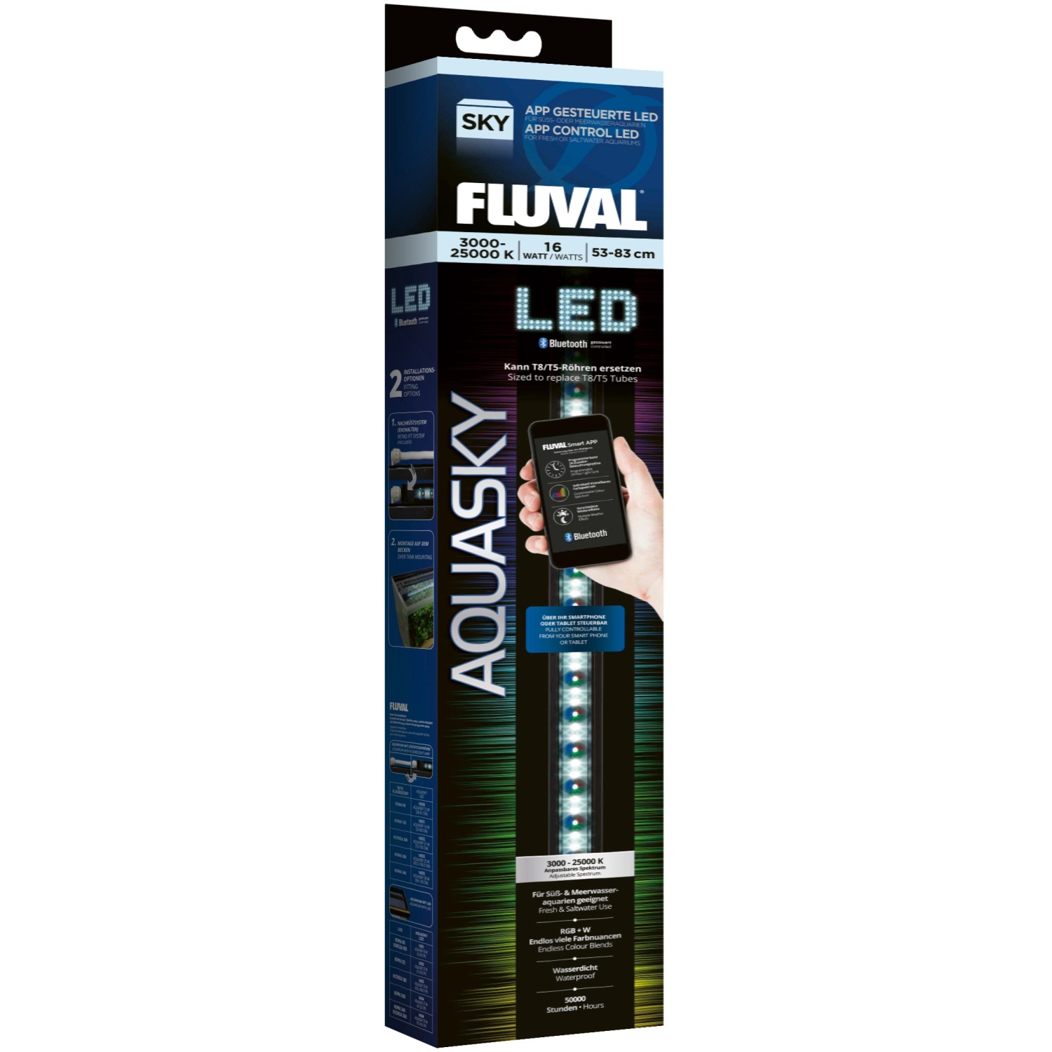 Fluval Aquarium-Beleuchtung AquaSky LED 2.0 53-83 cm 16 W