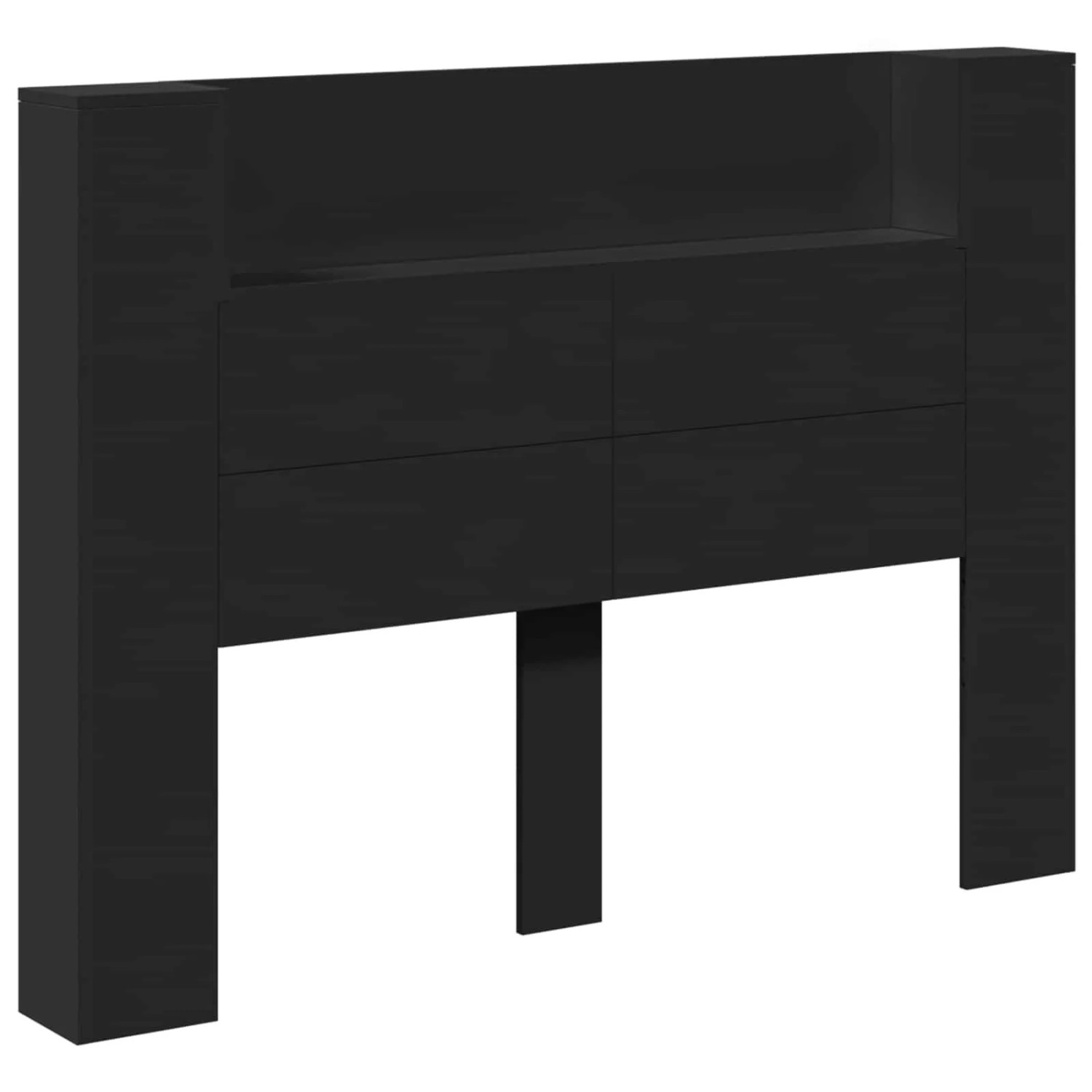 vidaXL Kopfteil mit Regal Schwarz 140 x 16,5 x 103,5 cm Holzwerkstoff 3418671