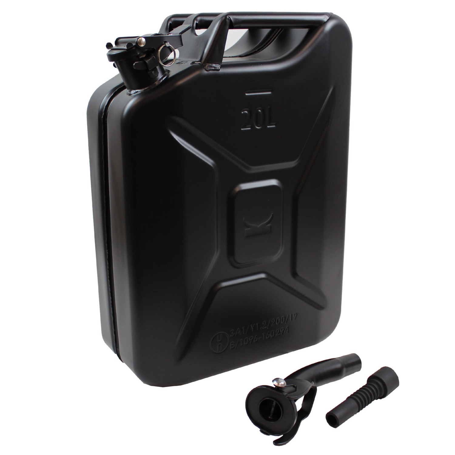 TRUTZHOLM Metallkanister 20 Liter Mit Ausgießer Und Halter Schwarz