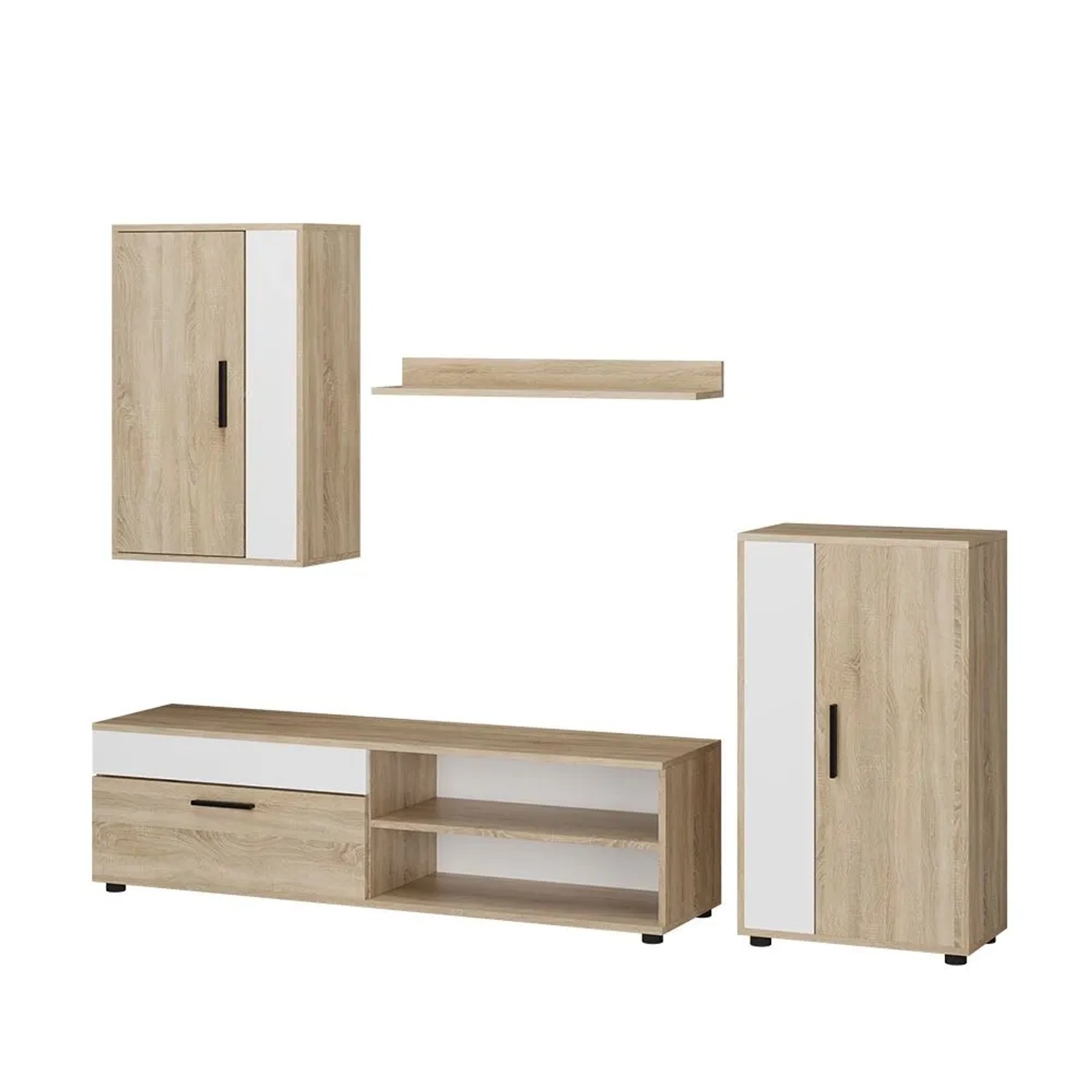 Vicco Wohnwand Berno Sonoma 78 x 8 4-Teiliges Set Art Nr 53281