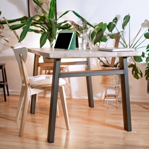 SOTECH Tischgestell H-Form Stahl Schwarz Matt Profil 80 x 40 mm Höhe 720 mm Tiefe 800 mm