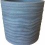 Grauer Siena Garden Pflanztopf Madrid, Ø 50 cm, mit 3D-Wellenmuster für In- und Outdoor.