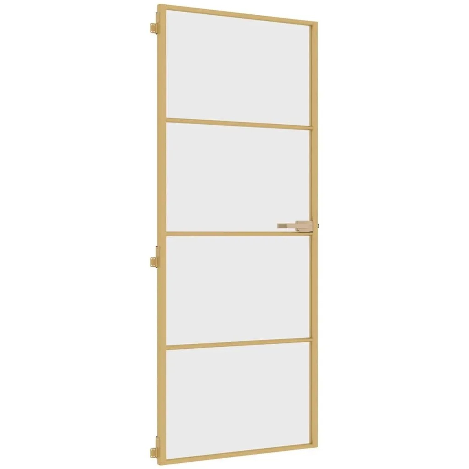 vidaXL Innentür Schlank Golden 83x201,5 cm Hartglas und Aluminium 155133