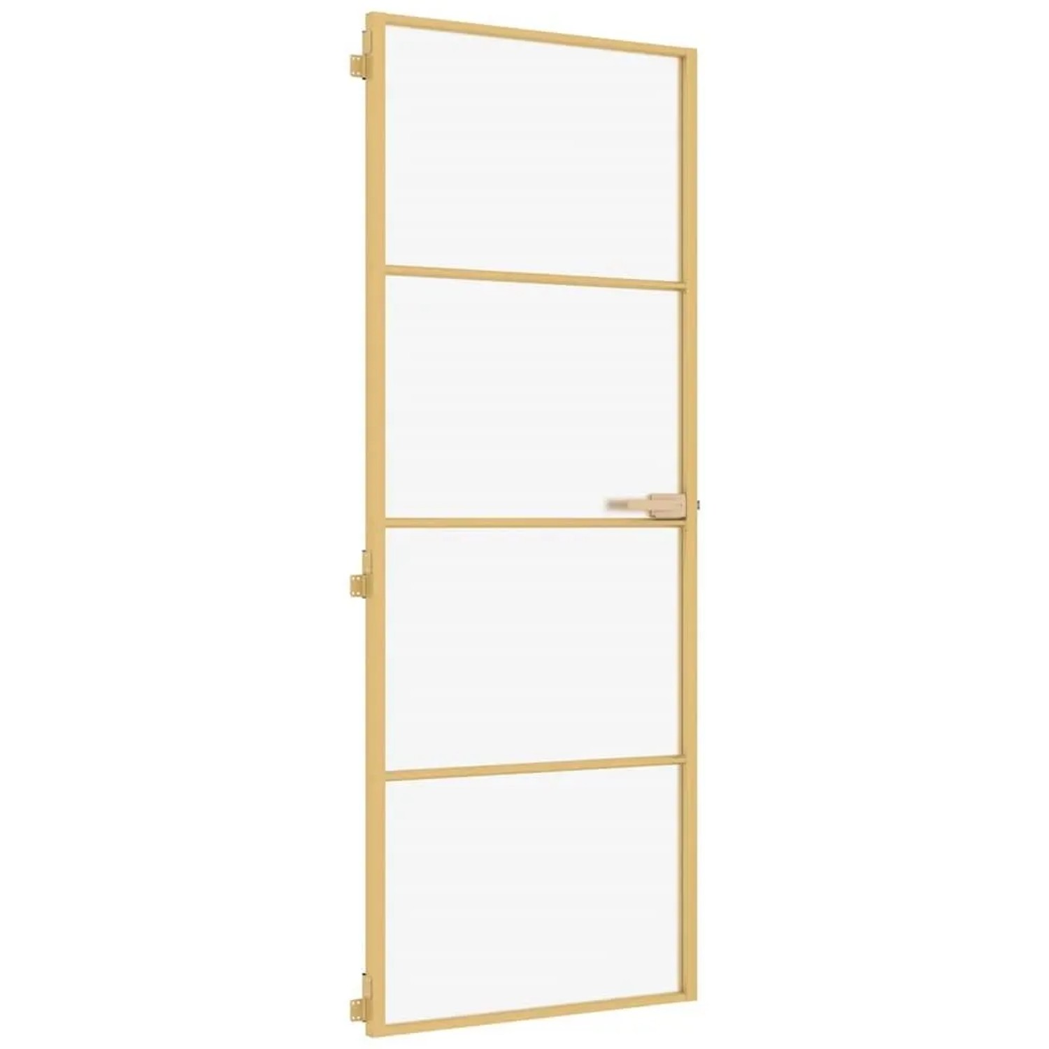 vidaXL Innentür Schlank Golden 76x201,5 cm Hartglas und Aluminium 155136