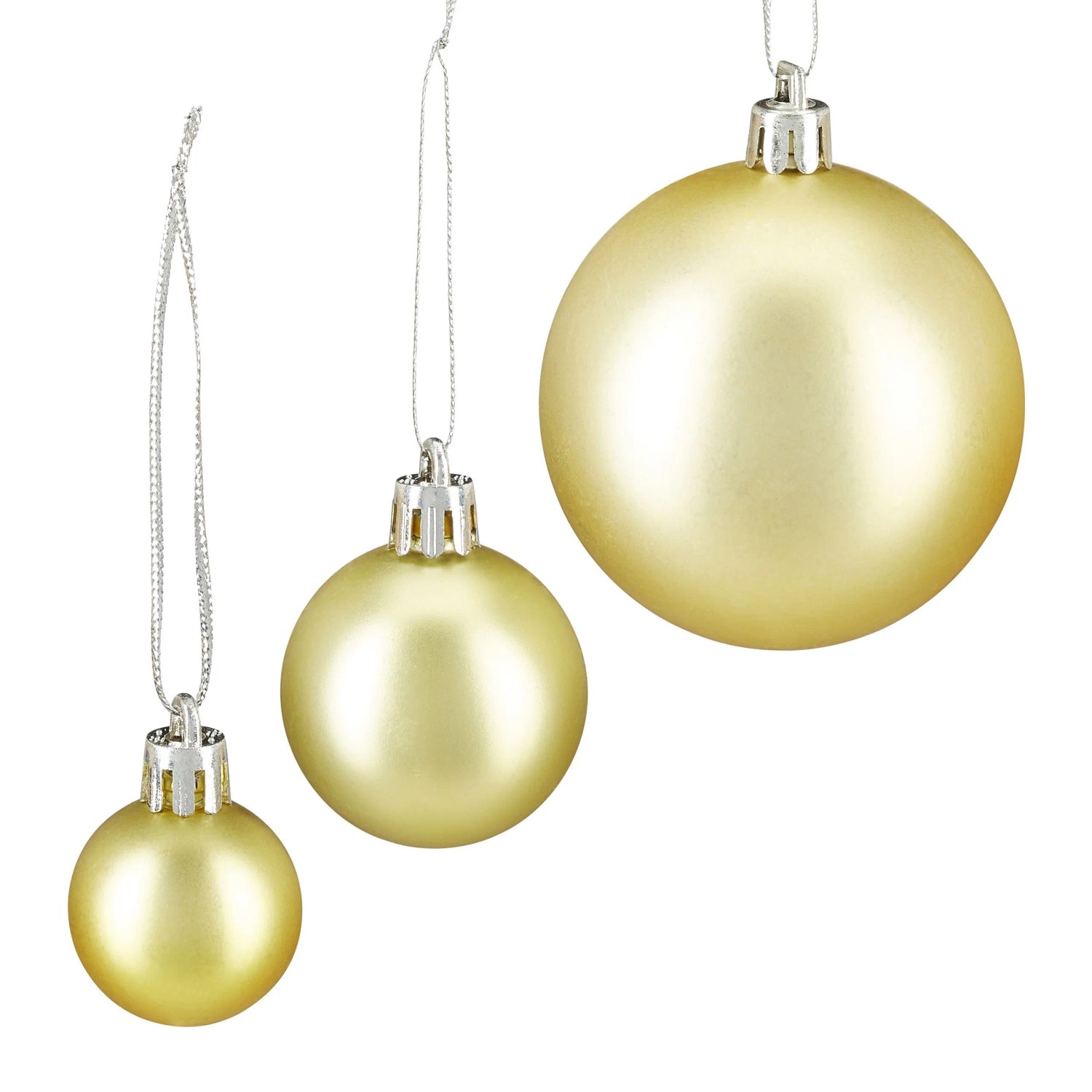 Relaxdays Christbaumkugeln 100er Set Kunststoff Gold Glänzend Matt Glitzernd 3 Größen 4 cm bis 7 cm