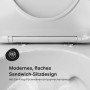 Detailaufnahme: AM.PM Wand-WC mit Softclose-Sitz, spülrandlose Hänge-Toilette.