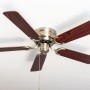 Flacher Deckenventilator Pepeo Kisa Deluxe, Messing antik, Rosenholz-Walnuss Flügel