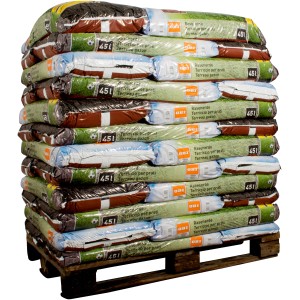 Palette OBI Rasenerde, 36 Säcke à 45 l, ideal für Rasenneuanlage & Reparatur.