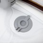 Detailaufnahme: graues Ventil am weißen LAY-Z-SPA Helsinki AirJet Whirlpool in Holzoptik.