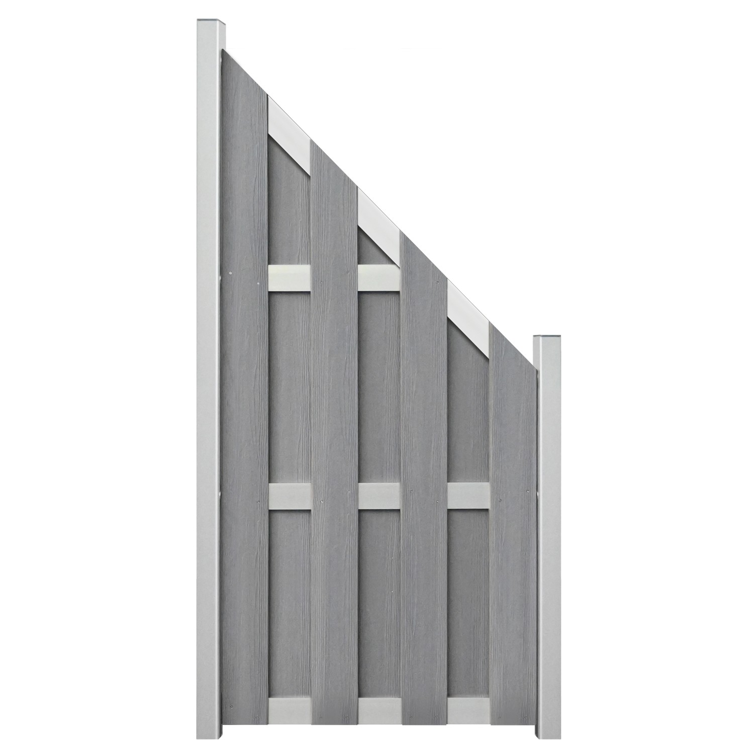 GroJa Fertigzaun Schräg 84,3  cm x 180 cm Steingrau günstig online kaufen