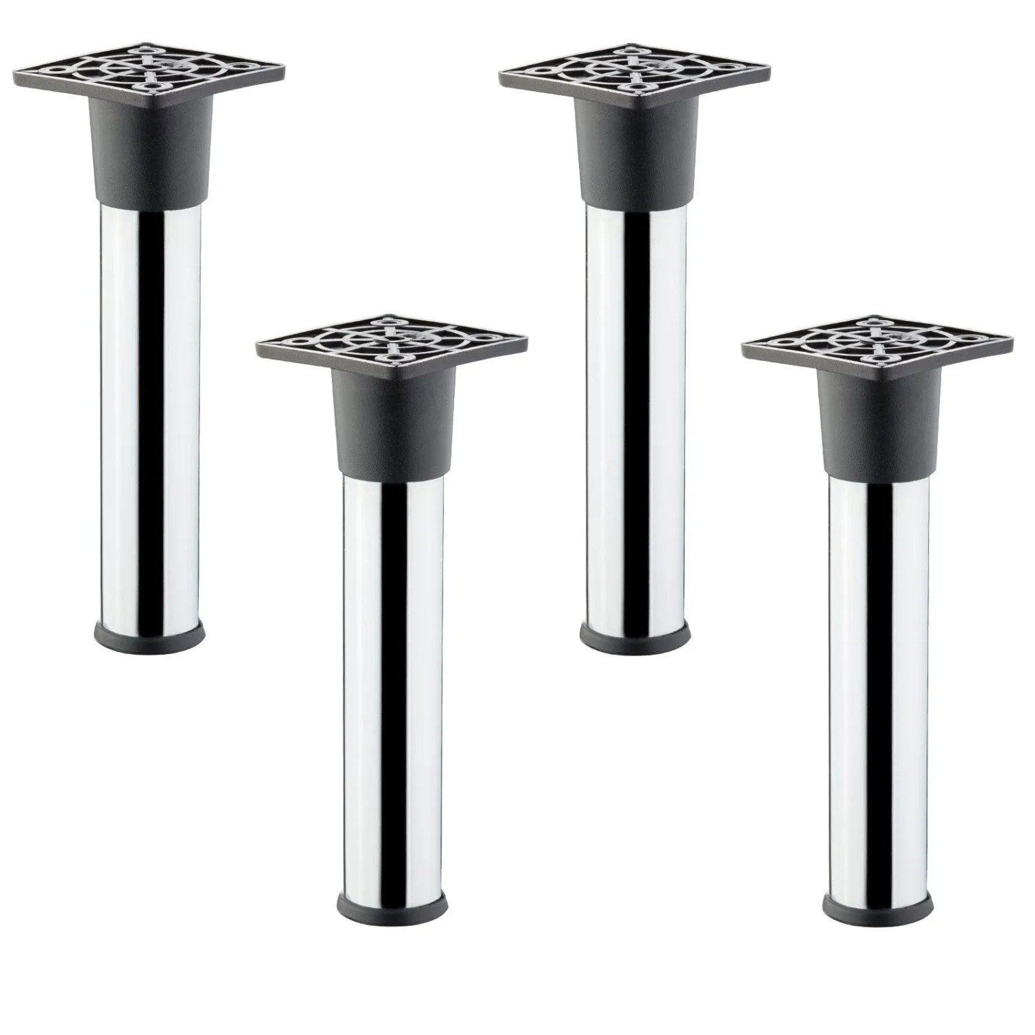 SOTECH 4er Set Möbelfüße ALFA Ø25 mm Höhe 150 mm Chrom Poliert