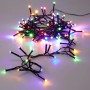 LED-Lichterkette mit 48 bunten LEDs und schwarzem Kabel für den Außenbereich.