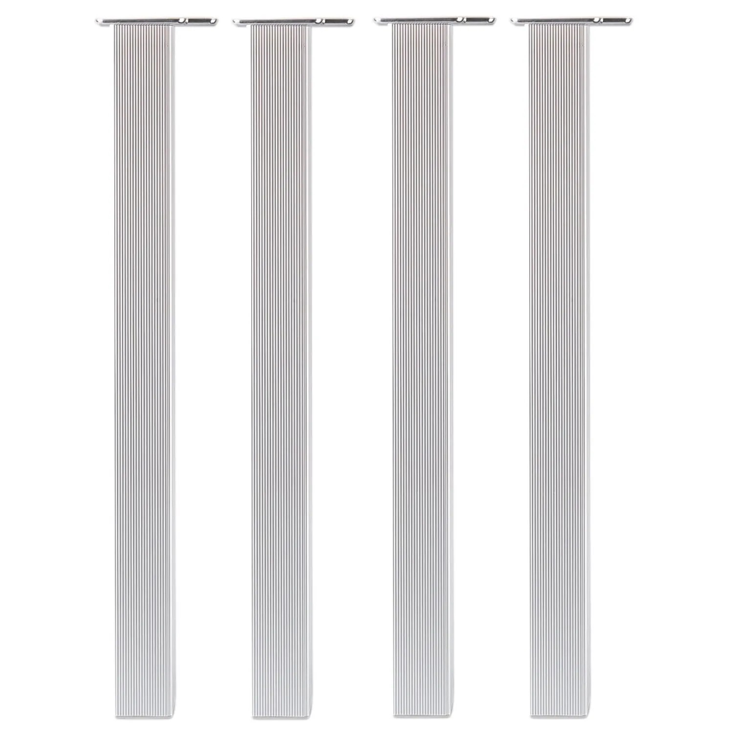 vasalat Set Camar Aluminia Tischfüße Höhenverstellbar 60x60 mm Alu Gerillt 705-735 mm 4 Stück