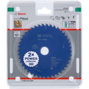Bosch Kreissägeblatt Expert für Wood, 140mm, 42 Zähne, für saubere Holzschnitte.