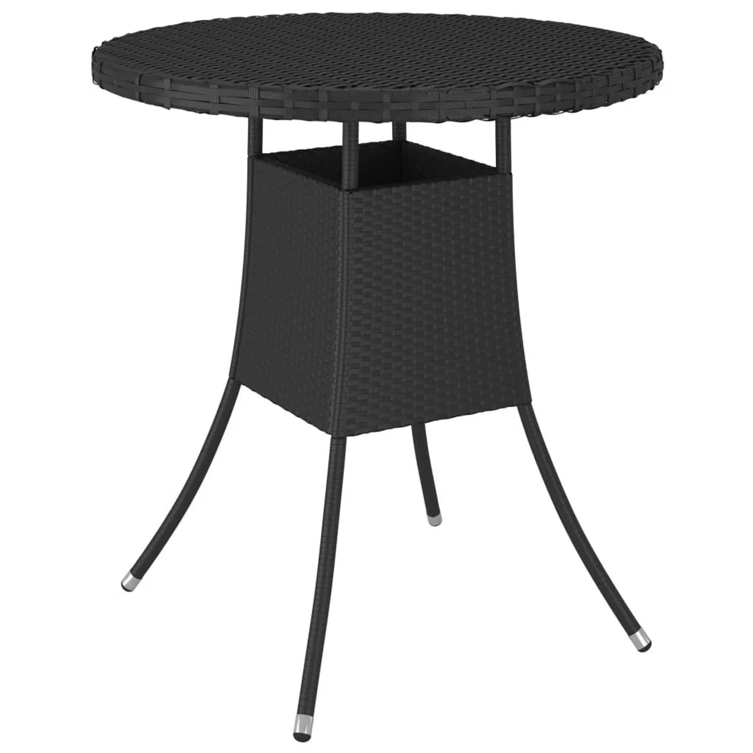 Furnicato Gartentisch Schwarz 70x70x73 Cm Poly Rattan