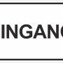 Weißes Hinweisschild mit schwarzer Aufschrift „Eingang“, 25x15 cm.