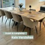 Esstisch: Holz4home Tischplatte aus massiver Eiche mit Baumkante, 260x100 cm.