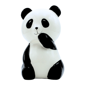 Dekohelden24 Sparfigur Spartier Spardose Sparbüchse Dekopanda mit Sparfunktion aus Keramik in Schwarz Weiß L/B/H 10 x 10 x 15 cm