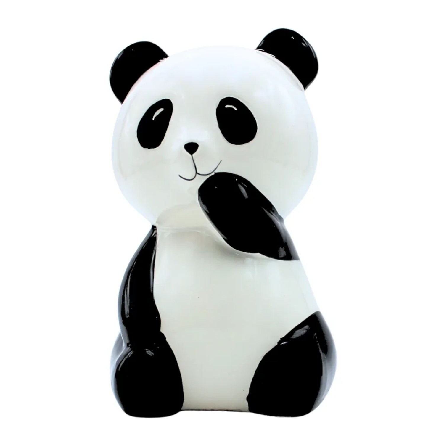 Dekohelden24 Sparfigur Spartier Spardose Sparbüchse Dekopanda mit Sparfunktion aus Keramik in Schwarz Weiß L/B/H 10 x 10 x 15 cm