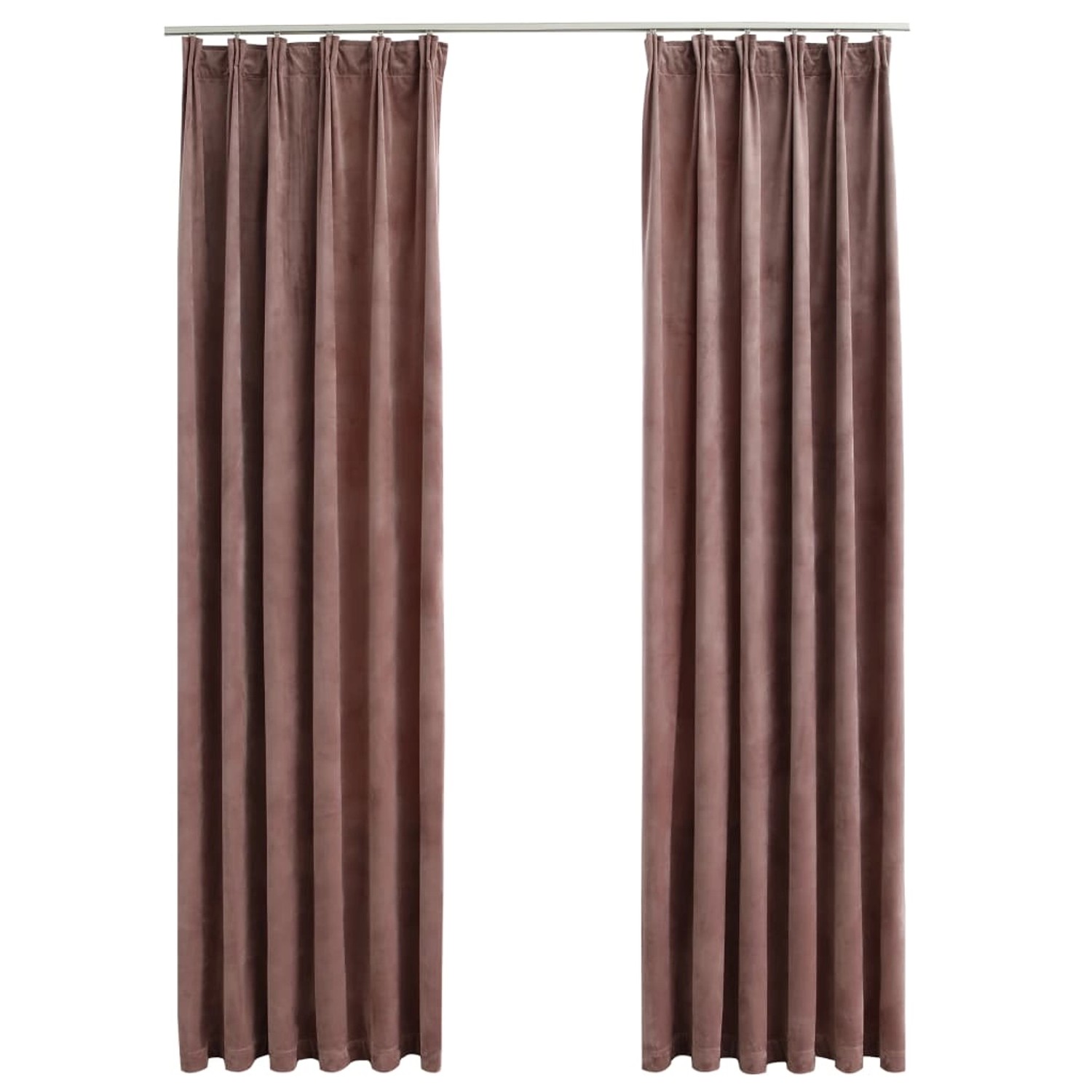 vidaXL Verdunkelungsvorhänge Haken 2 Stk Samt Antik-Rosa 140x175cm günstig online kaufen