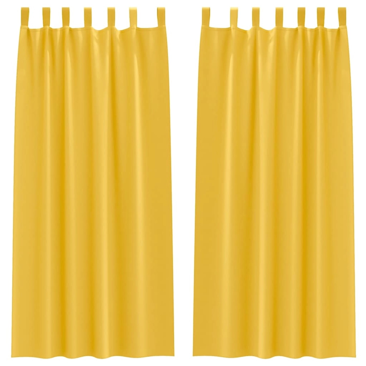 vidaXL Verdunkelungs-Vorhänge mit Ringen Senfgelb Polyester 4107616 günstig online kaufen