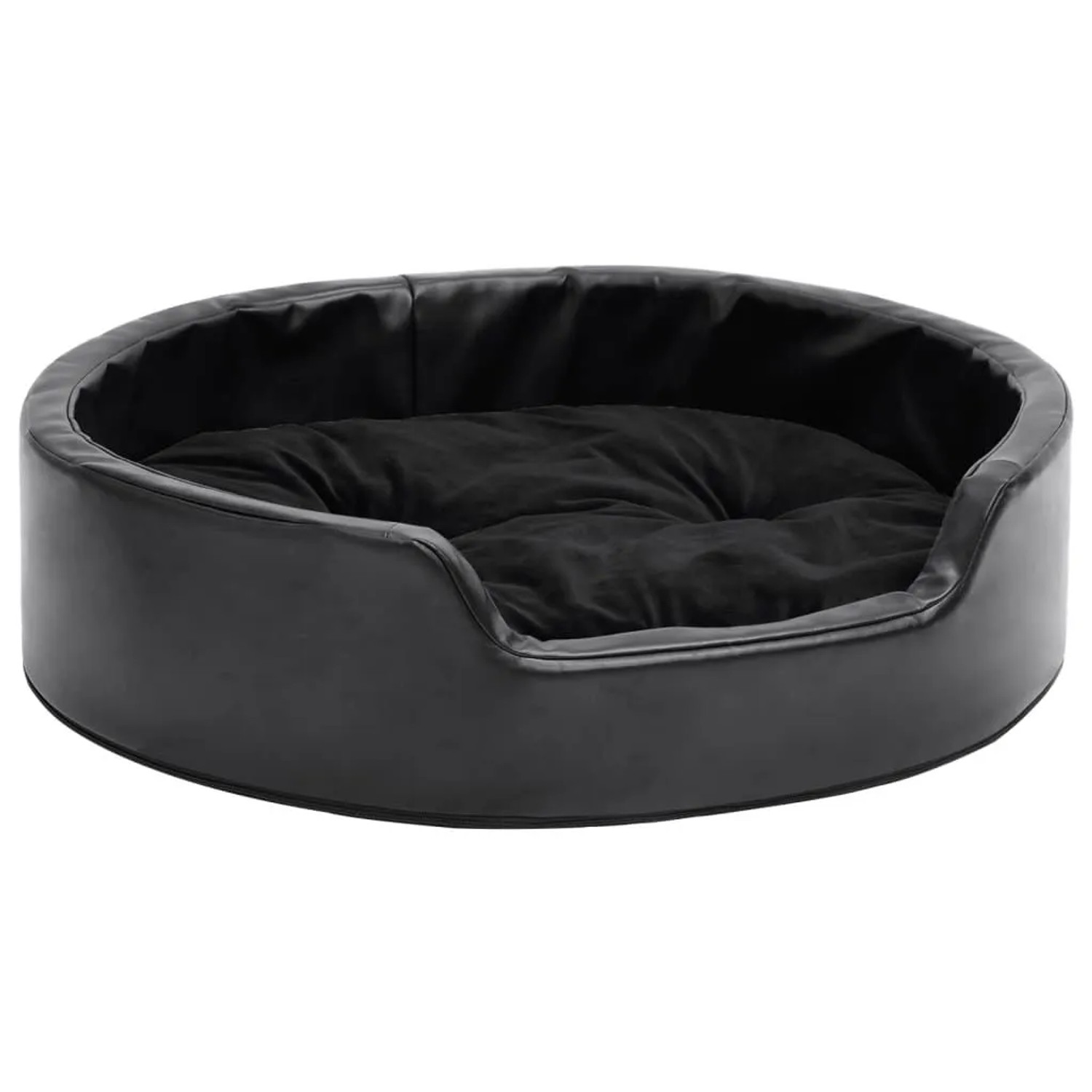 vidaXL Hundebett Schwarz 69x59x19 cm Plüsch und Kunstleder 171261