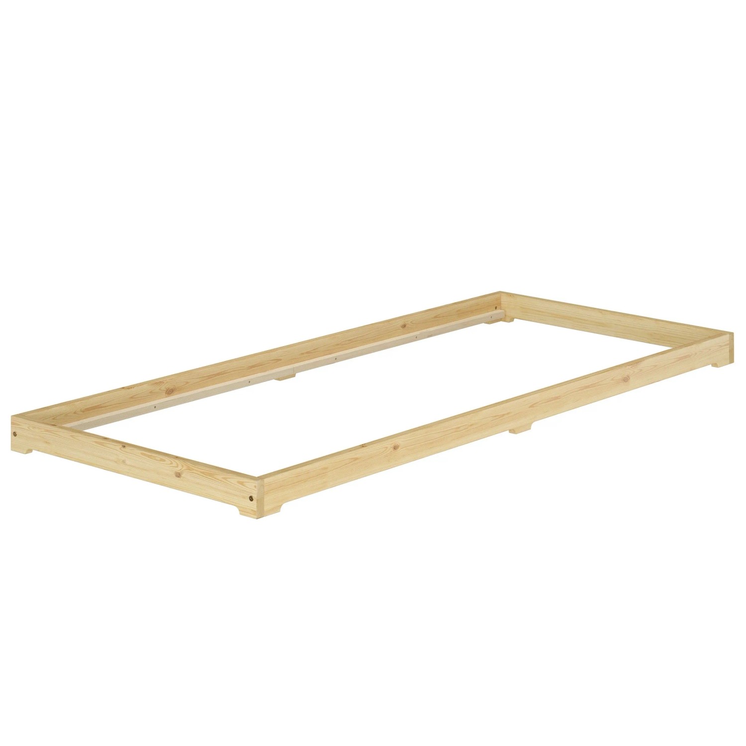 Erst-Holz Futon Bodenbett Extra Niedriges Unterschiebbett 90 x 190 cm Kiefer Modell 47 Rollrost inkl.
