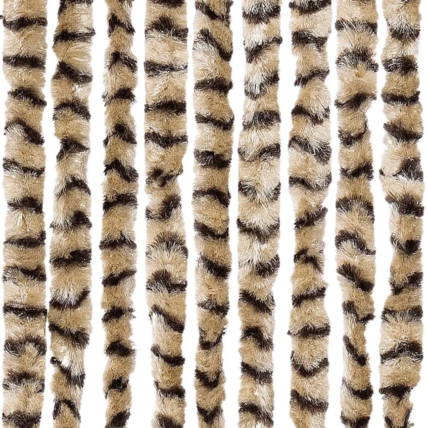 Beige-brauner Insektenschutz-Vorhang aus Chenille, 90x220 cm, für Türen.